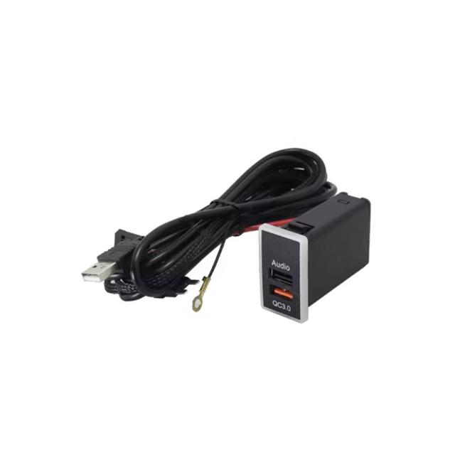 USB зарядное устройство, автомобильный интерфейс, двойной разъем, двойной QC3.0, дисплей напряжения для Toyota Corolla Camry, универсальный
