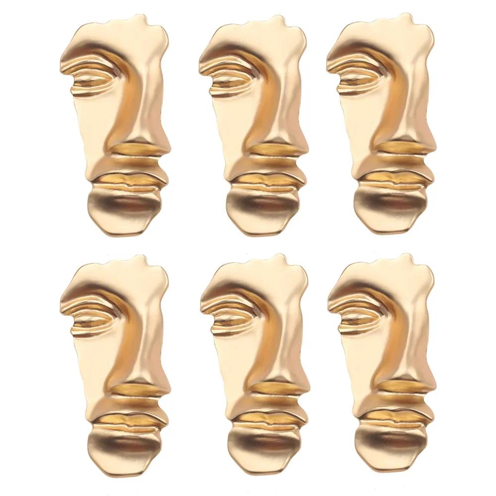 Модный дизайн, преувеличенная половина человеческого лица, броши для женщин и мужчин, золотистого цвета, металлические булавки, повседневные украшения для вечеринок