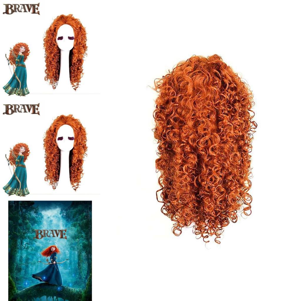 Merida Brave Cosplay Wig Long Curly Hair For Halloween Carnival Comic Con