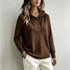 Women S Waffle Knit Hooded Pullover Sweatshirt Mid Length Casual