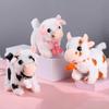 Electric Plush Dairy Cattle Toy Kids Walking Interactive Mooing Nodding Robot Scarf Cow Plushie Toy Toddlers Educational Simulation Animal Toy