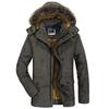 Winter Jacket Men's Plus Size Cotton Padded Warm Parka Coat Casual  Hooded Fleece Long Male Jacket Windbreaker