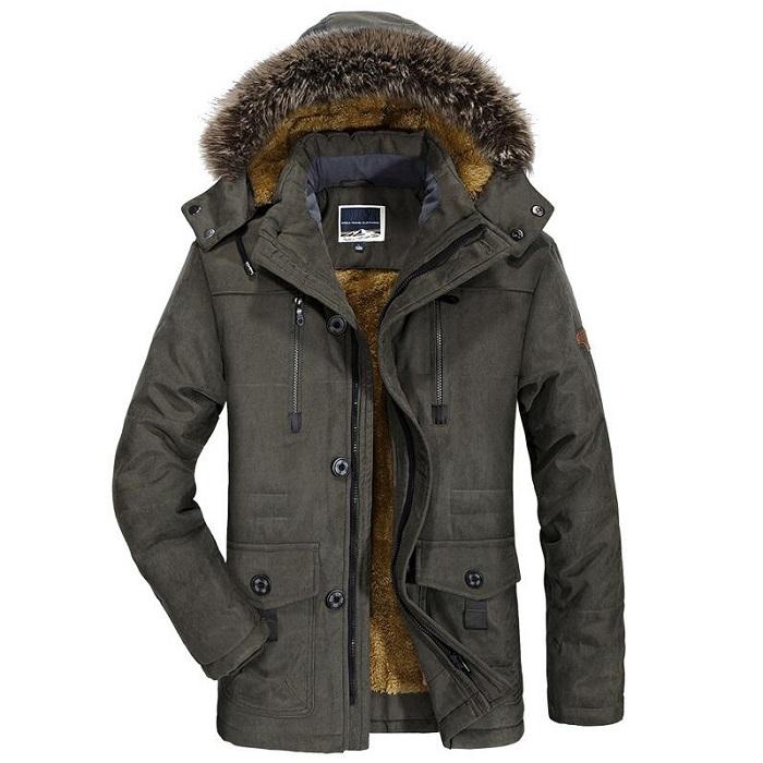 Winter Jacket Men's Plus Size Cotton Padded Warm Parka Coat Casual  Hooded Fleece Long Male Jacket Windbreaker