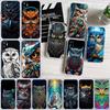 ED12 Cartoon Art Owl Phone Case for Motorola Edge 20 30 S30 40 50 Fusion Lite Plus Pro Neo Ultra One Power Action Macro Hyper Vision Zoom