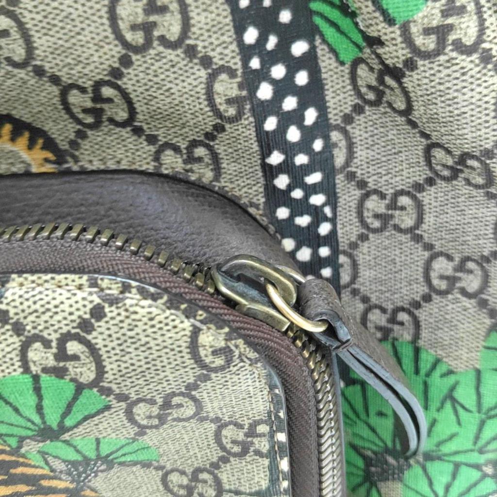 [Pre-Owned] Gg Supreme Brown Coated Canvas Print Backpack - Excellent #Q2JLU0