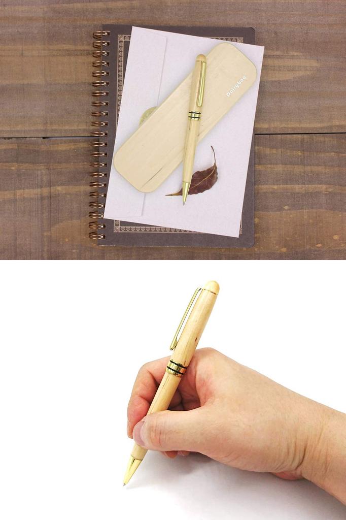 Деревянная шариковая настольная ручка Daisybee из черного натурального клена, в коробке, подарок, чехол, на масляной основе, стержень,