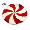 Non Slip Christmas Carpet Round Rug, 39" Imitation Cashmere Santa Snowflake Pattern, Warm Bedroom Holiday Area Rug for Home Living Room Decor
