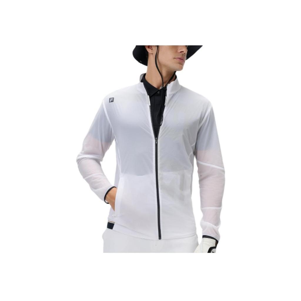 Fila Удобная Стильная Эластичная Мягкая Куртка с Воротником-стойкой на Молнии с Длинным Рукавом Мужские куртки Нефритово-белый A11M435702F-WT