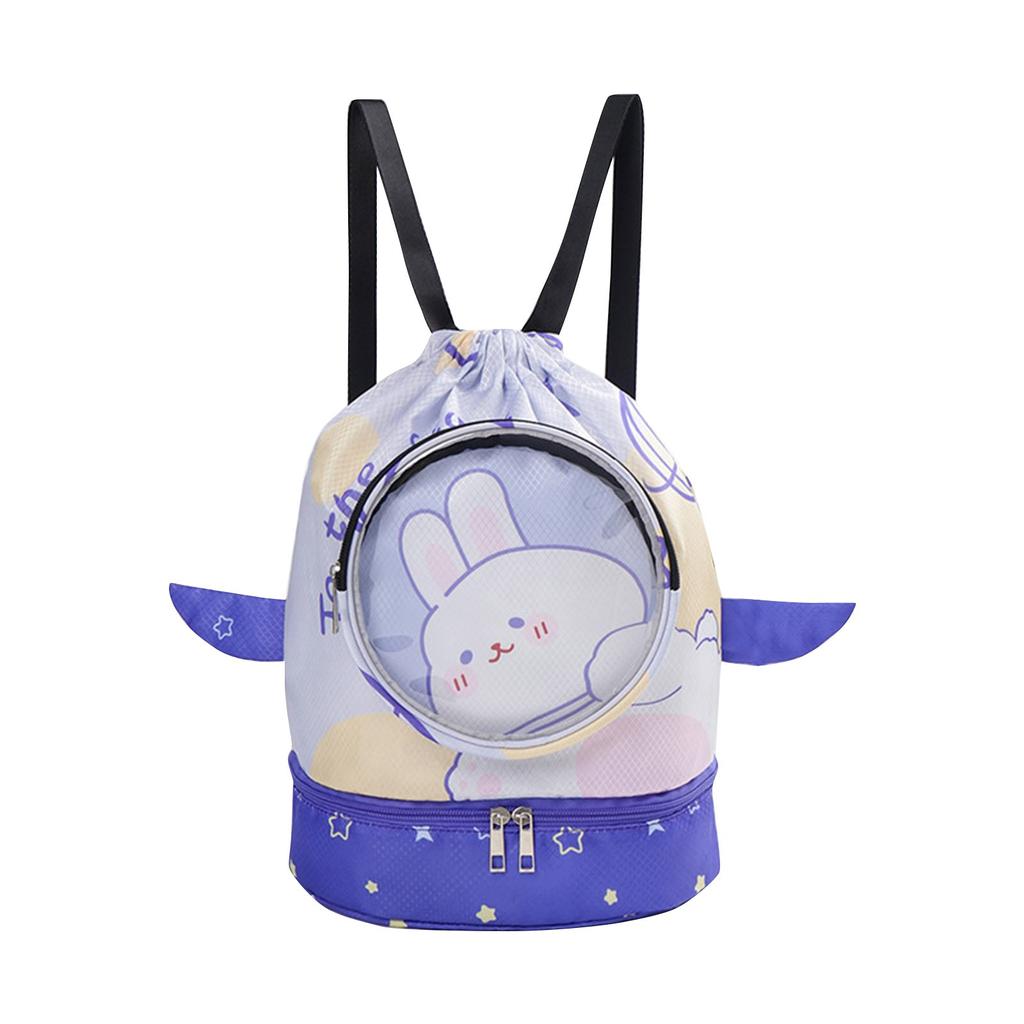 Детская сумка для плавания с разделением на влажную и сухую воду, водонепроницаемая сумка для хранения для мальчиков и девочек, спортивная портативная сумка для плавания на плечо с милым мультяшным рисунком