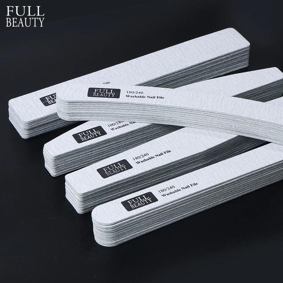 10 шт. косметические шлифовальные пилочки для ногтей 180/240 салонные инструменты для дизайна ногтей Маникюрные пилочки для ногтей и буфер для ногтей