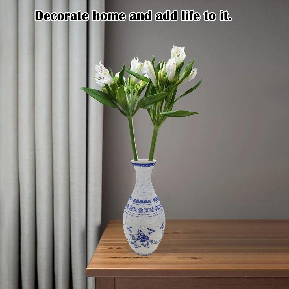 Flower Arrangements 3D Art Puzzle Vase DIY Arts Puzzle Kit for Home Decoration