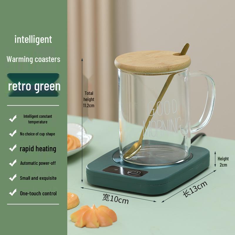 55° Heated Insulating Ceramic Mug with Coaster - Keeps Drinks Warm