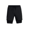 Mid-Waist Drawstring Fitted 2-In-1 Sports Shorts Men Bottoms Black 1382640-001