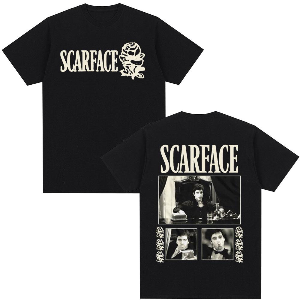 Scarface Print TShirt Tony Montana Alexander Pasiono Classical Gothic Style TShirt Unisexs Womens