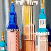 KNEW BUILT Подарок Розовый Замок Модели Конструкторы Игрушки Микроблоки Строительные Блоки для Взрослых Принцесса Дети Замки Архитектурный Набор Кирпичики