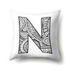 Polyester Pillow Case Pencil Drawing Geometric Decorative Print 26 English Letters Pillow Cushion Cover Simple
