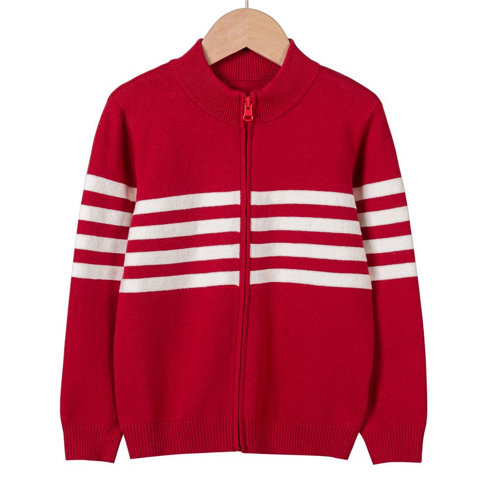 Детская одежда, воротник-стойка, молния, вязаный кардиган для мальчиков и девочек, универсальная детская куртка-свитер на весну и осень