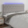VidaXL LED Headboard Bedroom Furniture Double Bed Accessory Head of Bed Frame Interior Light Grey 3122782