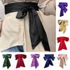Satin Silk Bowknot Fabric Ribbon Cummerbunds Lace Up Waistband Strap For Skirts Dress Top Clothes