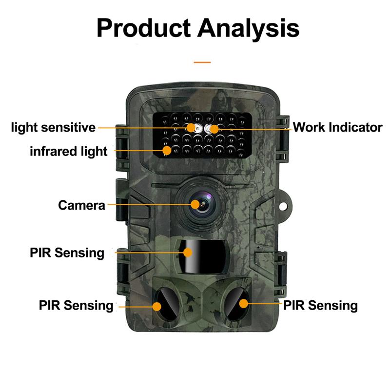 36-мегапиксельная мини-камера для охоты, обнаружения дикой природы, спортивная камера 1080p, ИК-камера для лесных животных, ловушка для наблюдения за лесом