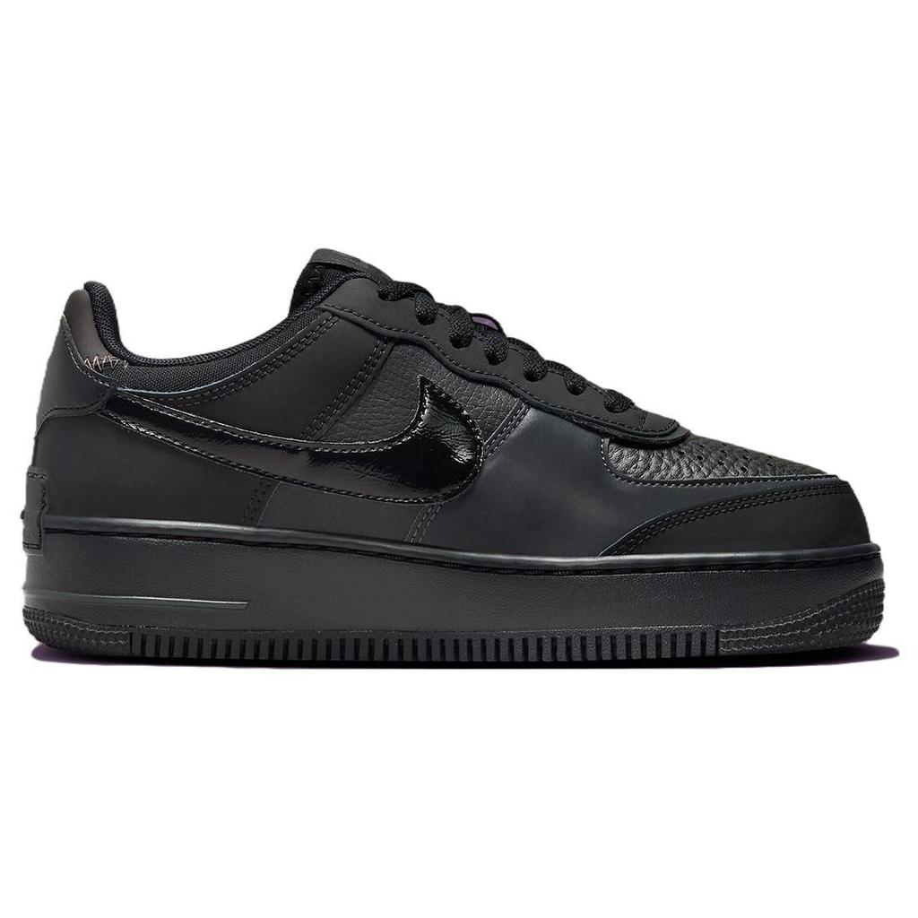 Nike Air Force 1 Shadow Triple Черные женские кроссовки антрацитовый бархатно-коричневый FB7582-001