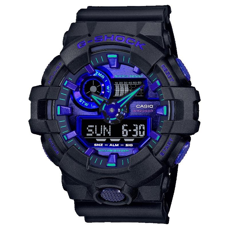 Casio Men's Resin 200M Water Resistant Analog Shock Resistant Quartz Watch GA-700VB-1A