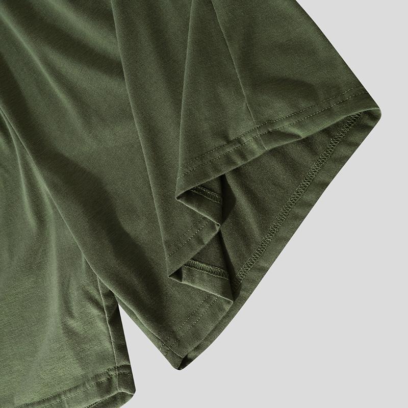 2PCS Summer Sets Oversized Men Short Sleeve Tops Shorts Casual Baggy Homewear Sleepwear