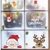 Reindeer Window Cling Stickers Christmas Decoration Set with Santa Claus & Snowflake Designs Creative DIY Xmas Decals