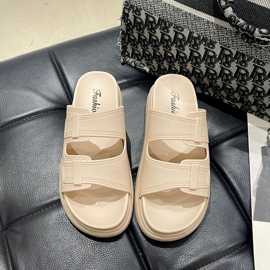 Тапочки женские новые летние на толстой подошве маффин с тапочками удобные на мягкой подошве повседневные пляжные классные тапочки