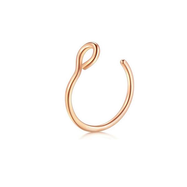 Маленькое тонкое U-образное поддельное носовое кольцо золотого цвета, пирсинг носового кольца, модное простое носовое кольцо унисекс, ювелирные изделия, подарки AVE