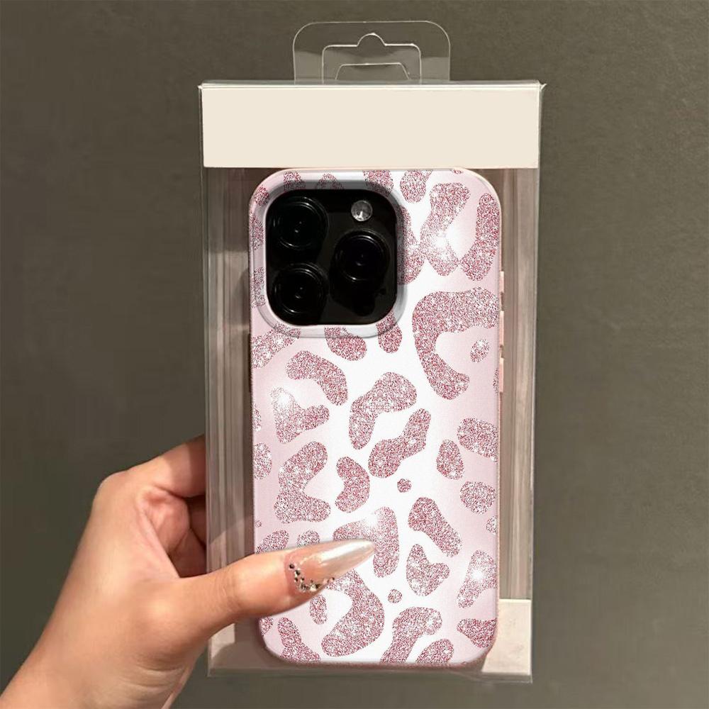 Фиолетовый Чехол для Телефона с Леопардовым Принтом Для IPhone 17 16e 16 15 14 13 12 Pro Max Противоударный и Противоскользящий Чехол