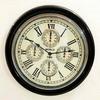 55.88 Cm  Vintage Style Brass Black Wood Clock World Time Clock Wall Decor Nautical