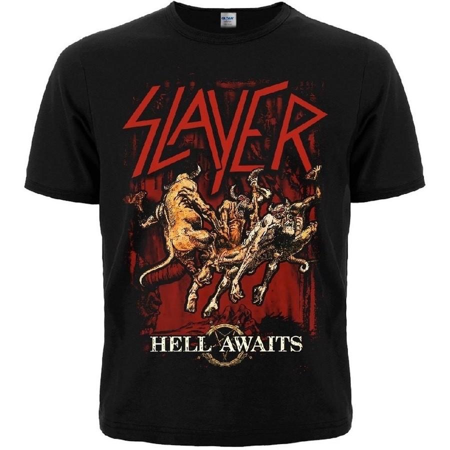 Youth shirt Cotton Oversize Large Size Slayer "Hell Awaits" Black T-Shirt testament death,Unisex,gift,Top