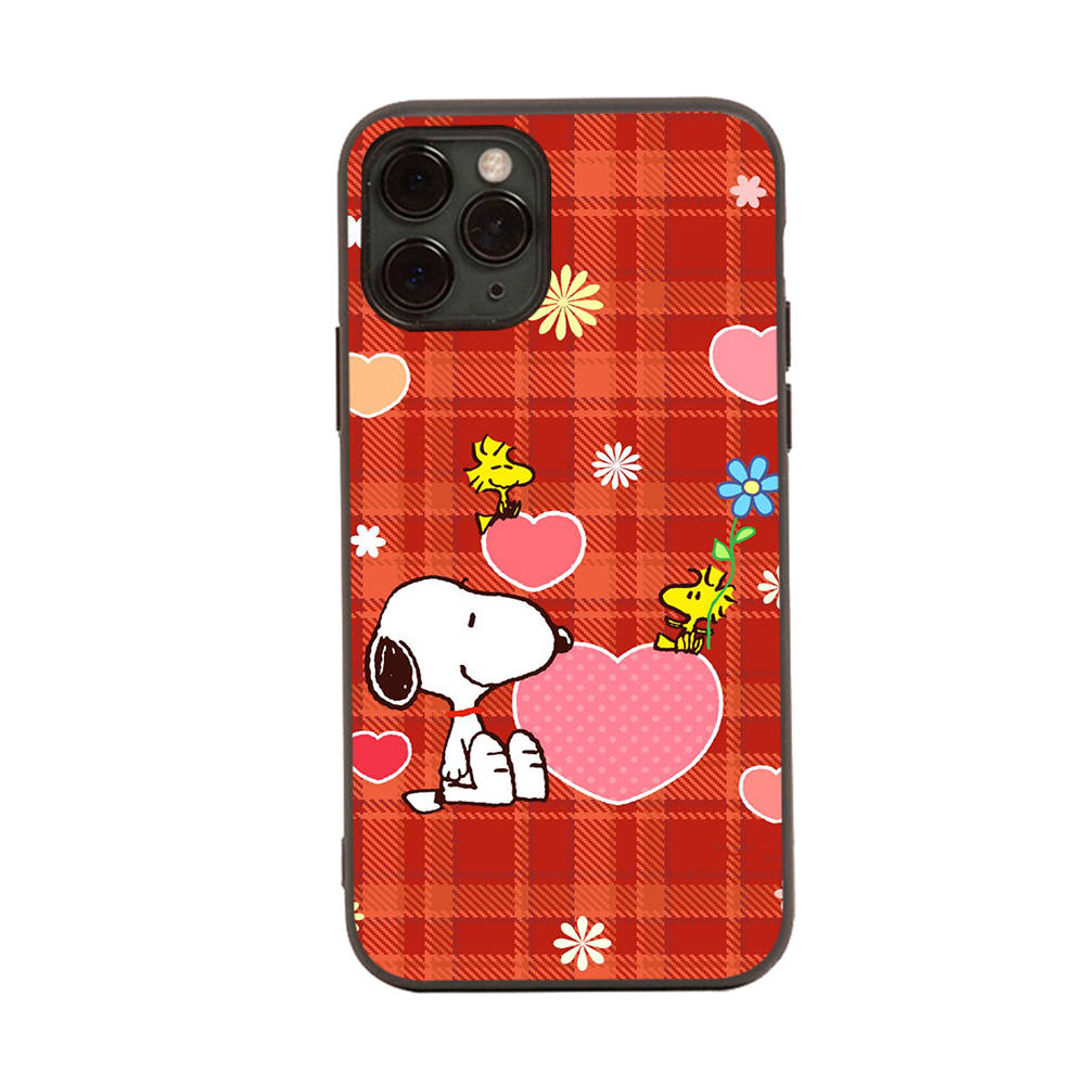 Case for iPhone 16 15 Plus 14 13 12 11 Pro 8 7 6S 6 SE 5S X XR XS Max Realme C30 C33 C31 9I Black Sofe Cover NI35 Fun Snoopy