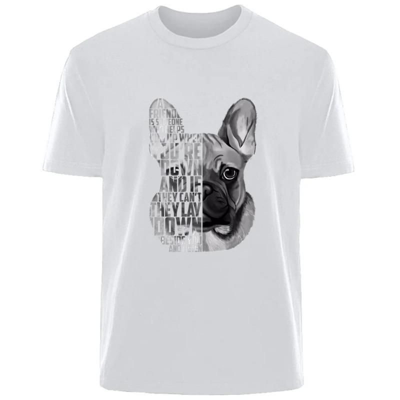 Красивый французский бульдог принт летняя высококачественная мужская хлопковая дышащая футболка для улицы повседневная модная мужская уличная одежда