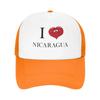 I love Nicaragua Funny Expression Custom Mesh Baseball Caps Women  Adult Female Beach Bucket Hat Trucker Cap