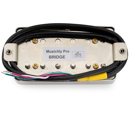 Musiclily Pro LP-CMHA Alnico 5 Закрытый хамбакерный бриджевый звукосниматель, 16K Золотой, Никель, для электрогитар типа LP