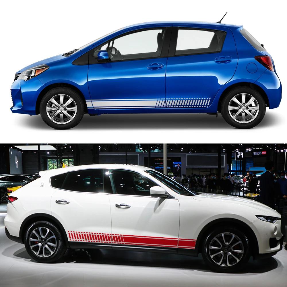 Комплект боковых наклеек на двери автомобиля для TOYOTA YARIS Авто Наклейки Сделай сам Стайлинг Виниловая пленка Водонепроницаемые наклейки Аксессуары для экстерьера автомобиля