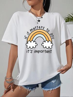 Летняя свободная хлопковая футболка для женщин, унисекс, если для вас это важно, футболка с буквенным принтом, повседневные футболки с короткими рукавами