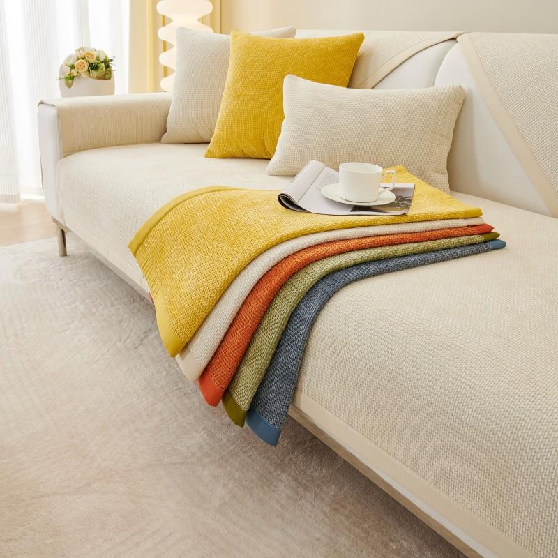 Modern Solid Color Sofa Cover Non-Slip Thick Chenille for Living Room Couch Cushion Mat Corner Sofa Cover Sofas Towel Home Decor