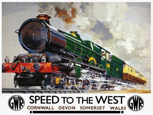 SPEED TO THE WEST GWR Retro Metal Tin Sign Poster Plaque Garage Wall Decor AAluminum