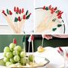 50Pcs/set Christmas Bamboo Fruit Sticks Snowflake Christmas Tree Elk Disposable Bamboo Skewers Festive Party Dessert Supplies