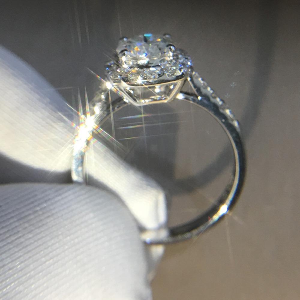 Open Ring for Women PT950 Plated Square CZ Engagement Ring Adjustable Proposal Ring