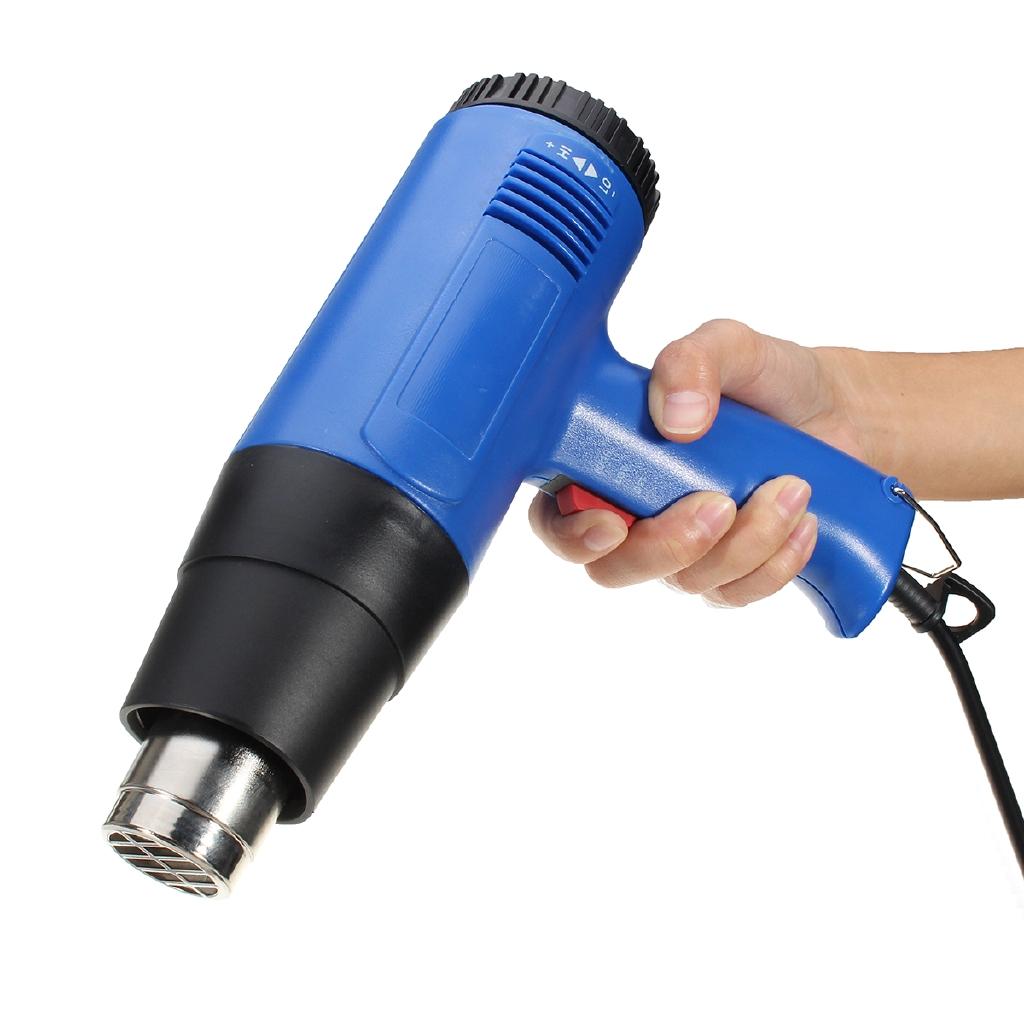1800 Вт, 60-600 градусов Цельсия, регулируемый промышленный тепловой воздушный пистолет, вентилятор с горячим воздухом, двойной температурный мощный сушильный нагреватель