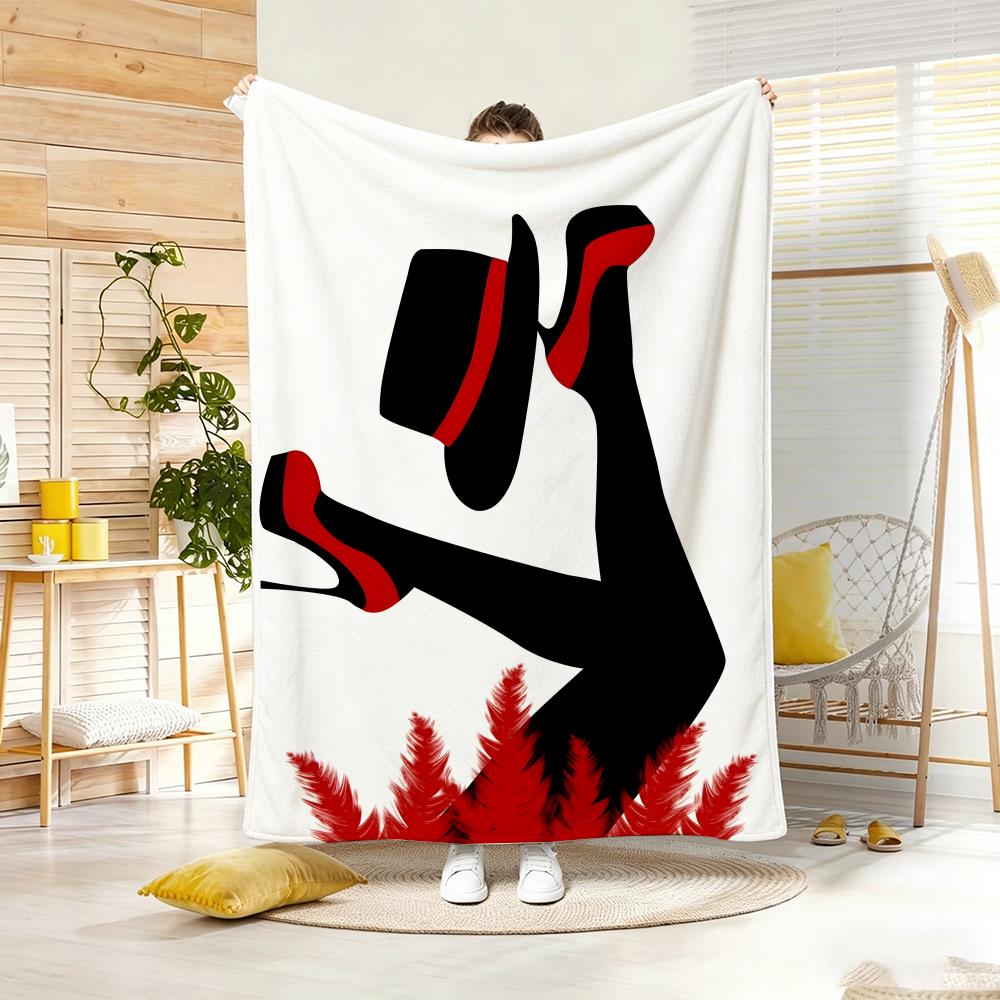 Artistic Pattern RRed bottom heels Throw Lightweight g Flannel Blanket Soft Skinfriendly for Summer Cooling