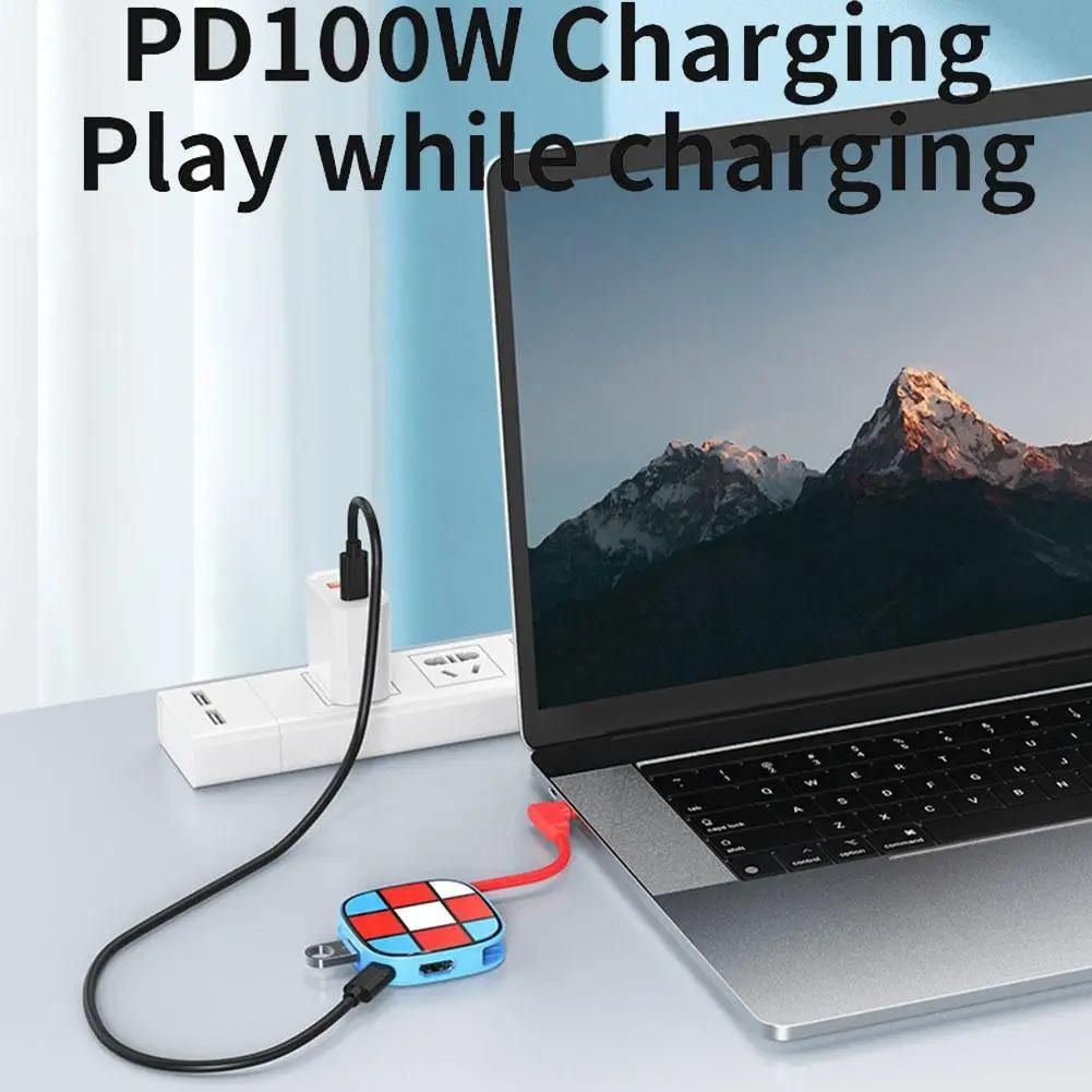 Док-станция 2-го типа Type-C 3-в-1 Для Switch 2 4K 60 Гц USB 3.0 5 Гбит/с PD-100 Вт