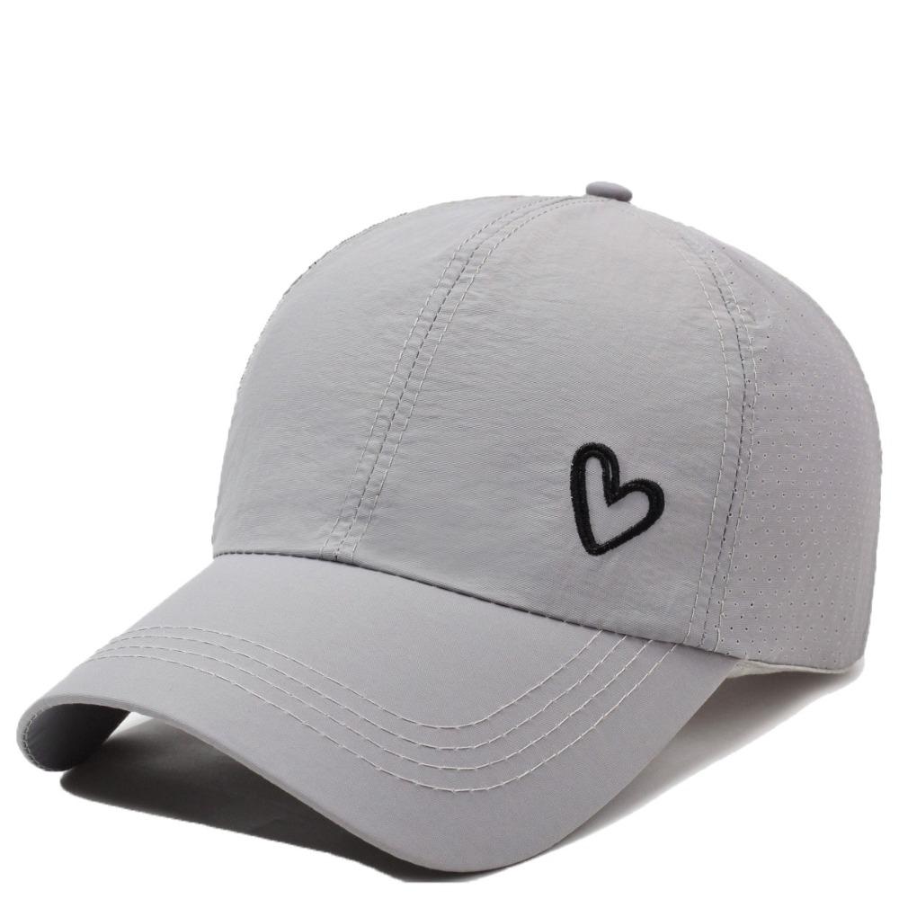 Love Heart Ponytail Baseball Cap Adjustable Solid Color Sunshade Sun Hat Lightweight Sun Protection Snapback Hat Ladies