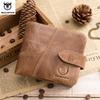 BULLCAPTAIN Leather Wallet with RFID Wallets Card Holder Coin Purse Zipper Men Short Wallet's Fashion Men Walletes Coffee 01H