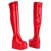 Wedge Over the Knee High Boots Women Platform 2025 Winter Red Black White Women's Long Boot Sexy Dance Nightclub Fetish Shoes