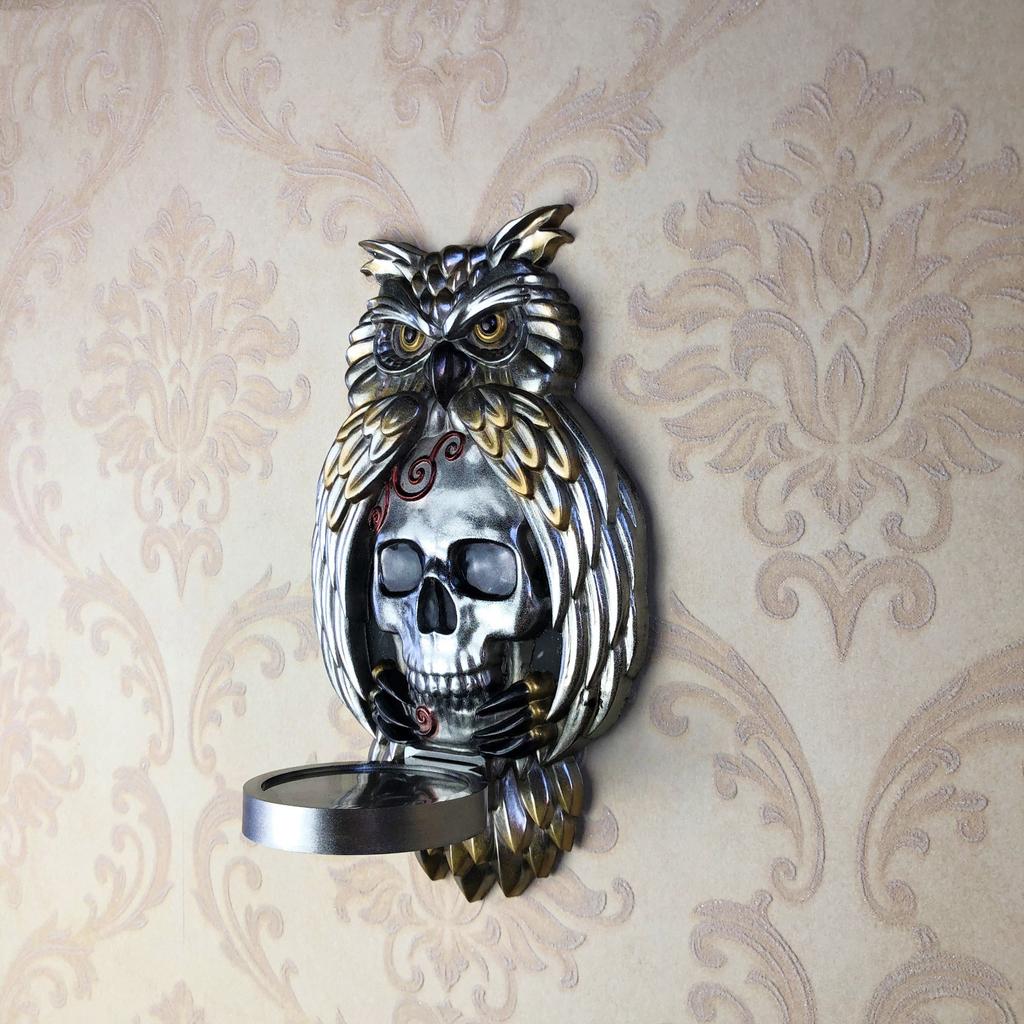 Формы для подсвечников с совой и черепом, креативные настенные силиконовые формы для украшения подсвечников для изготовления подсвечников своими руками